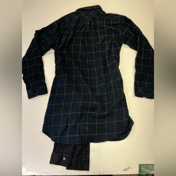 Current/Elliott The Twist Shirt Dress in Windowpane Plaid and Black New Size S - Picture 8 of 11